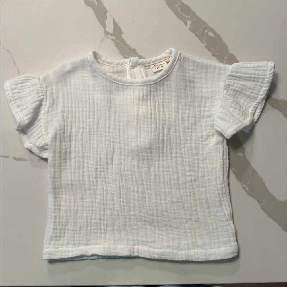 Kids White Textured Blouse